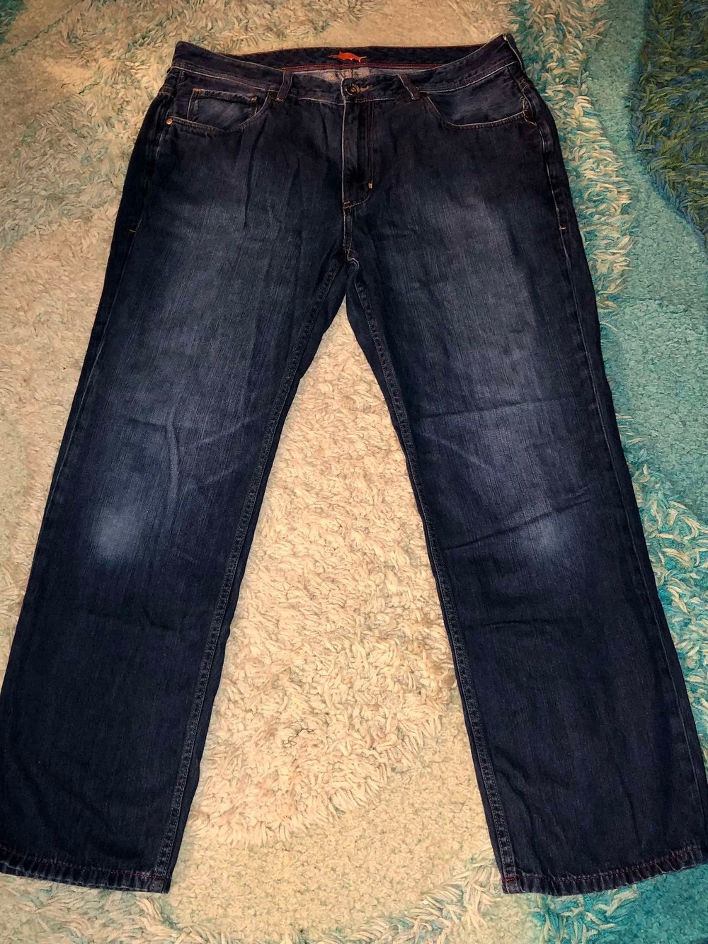 Tommy Bahama Cayman Dark Wash Blue Denim Relaxed Straight Jeans 38x32